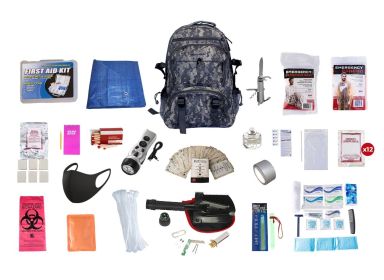 Hunters Deluxe Survival Kit (72+ Hours) Blue CAMO backpack